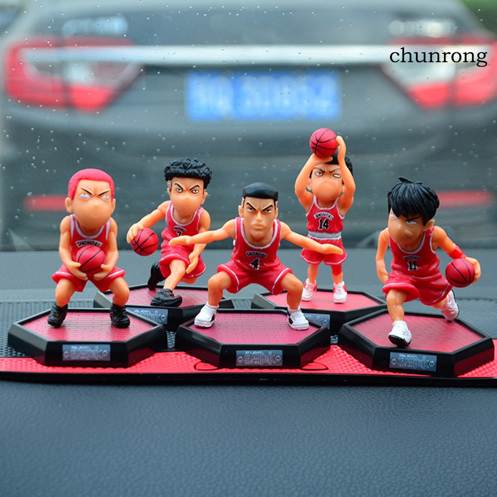 CR+5Pcs Slam Dunk Anime Figure Hanamichi Sakuragi Kaede Rukawa Model Toys Ornaments
