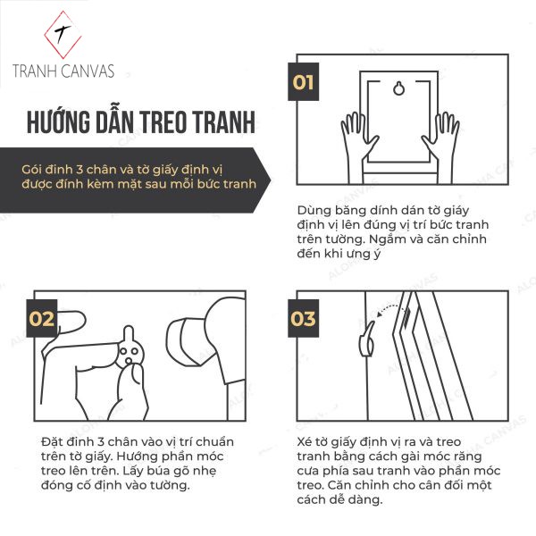 [FREESHIP] Bộ 3 tranh treo tường mẫu A12