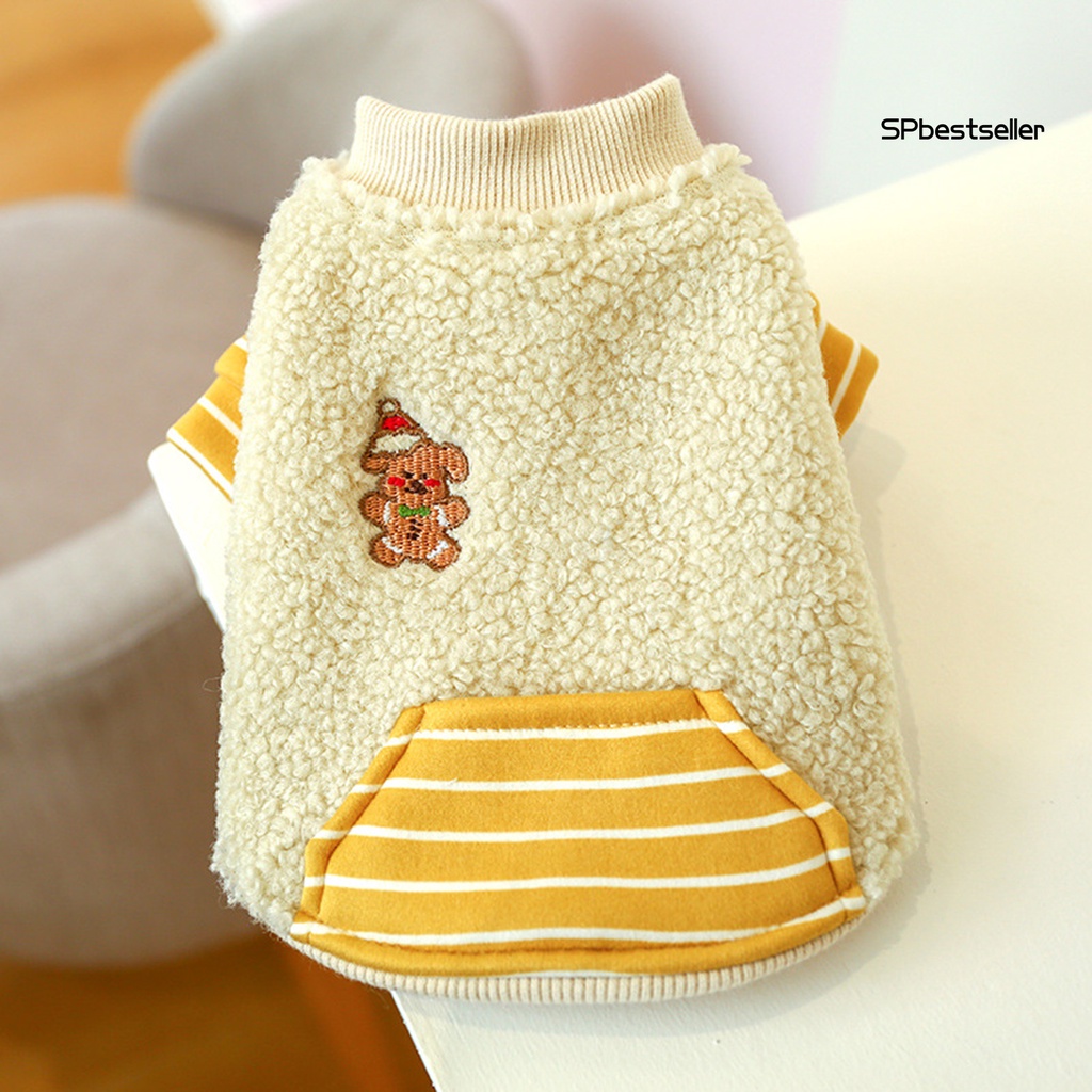 Áo sweater cổ tròn dày dặn chống gió mùa đông cho thú cưng
