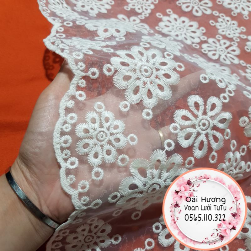 🌻Voan Kính Thêu Bản 40CM🌻