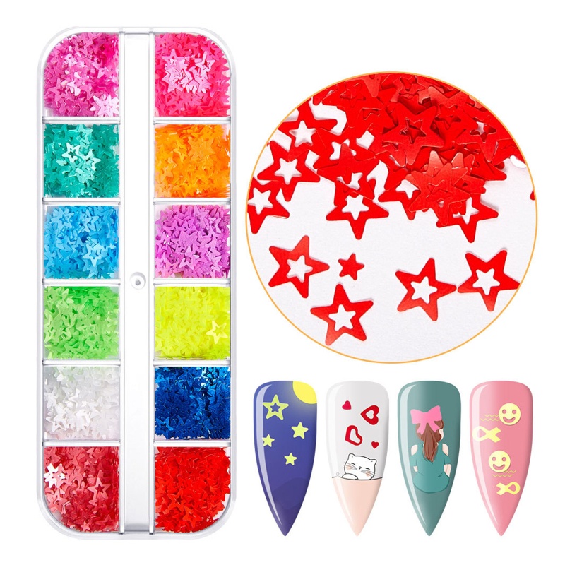 Hộp Kim Tuyến 3D Lấp Lánh Trang Trí Móng Tay Ngày Lễ Tình Nhân