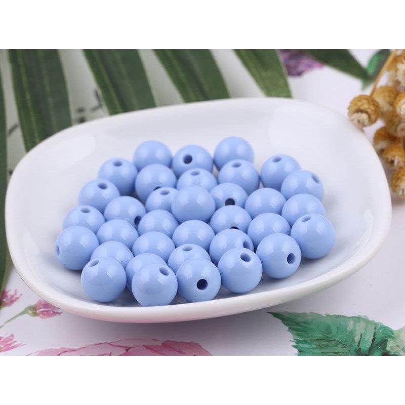 10gam hạt nhựa xanh da trời bóng đẹp size 12mm