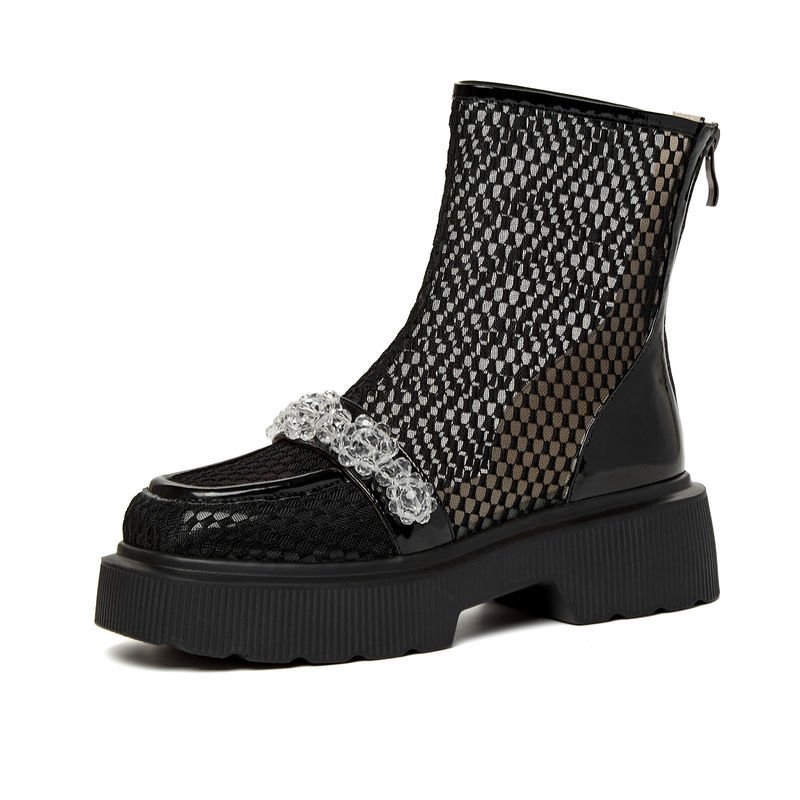 Dr. Martens Boots Women's Summer Thin Breathable2021New Mesh Boots Mesh Rhinestone Platform Boots Sandal Boots Ankle Boots