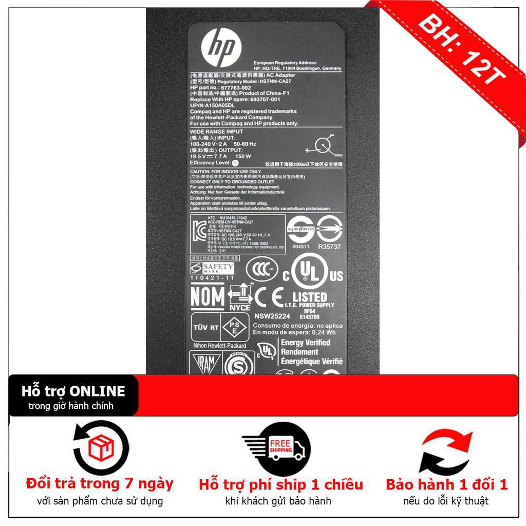 Sạc laptop HP 19.5V 7.7A 150W, Omen 15-ax210nr,15-ax250wm 645509-002 646212-001 ADP-150XB B  DA03