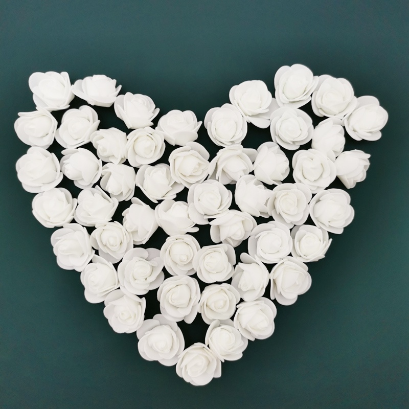 50pcs/ Bag Multicolor Mini PE Foam Rose Head Artificial Handmade Rose Head DIY Wedding Home Decoration Festival Party Supplies