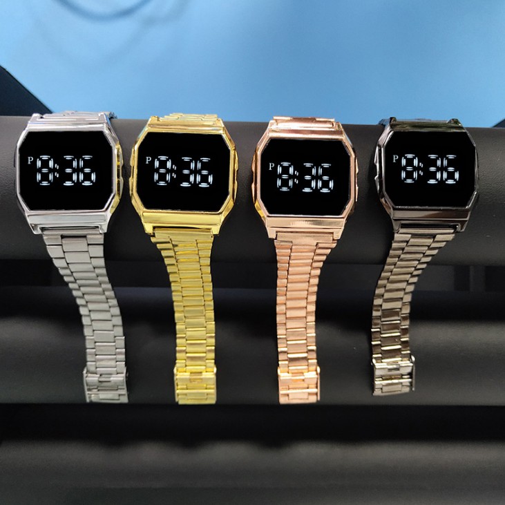 LWCC 8086 Đồng hồ điện tử đeo tay chống nước màn hình cảm ứng cho nam và nữ