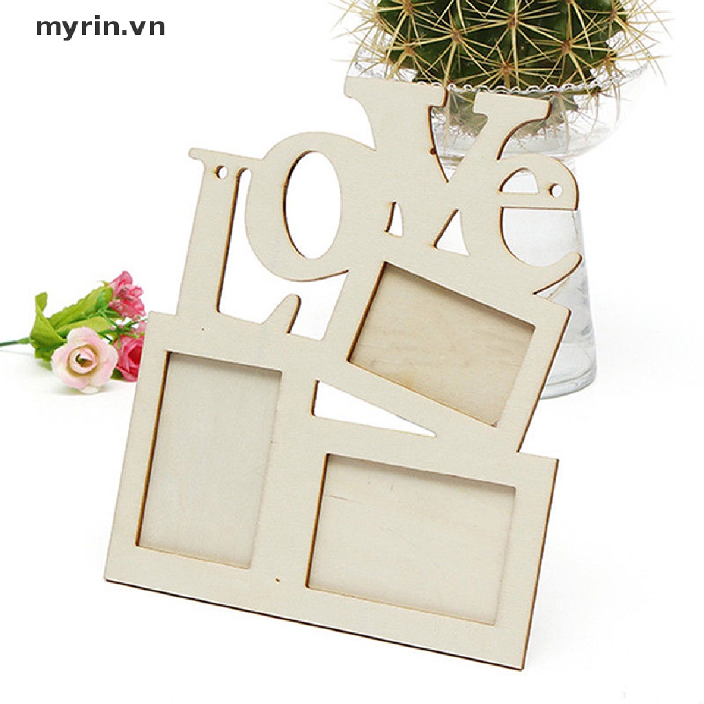 Khung Ảnh Gỗ Khắc Chữ Love Độc Đáo