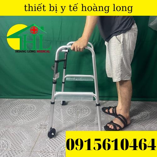 Khung Tập Đi Cho Người Già Hợp Kim Nhôm Có Bánh Xe Chống Trơn Trượt Lucass W-47