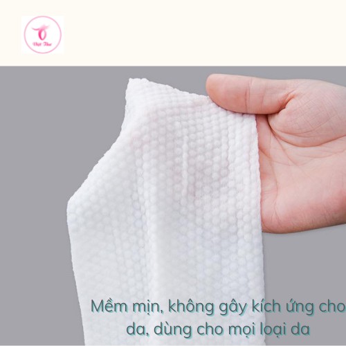 Khăn lau mặt dùng 1 lần dạng nén 100% cotton mềm mịn, kháng khuẩn tốt, bảo vệ làn da khỏi mụn Việt Thư