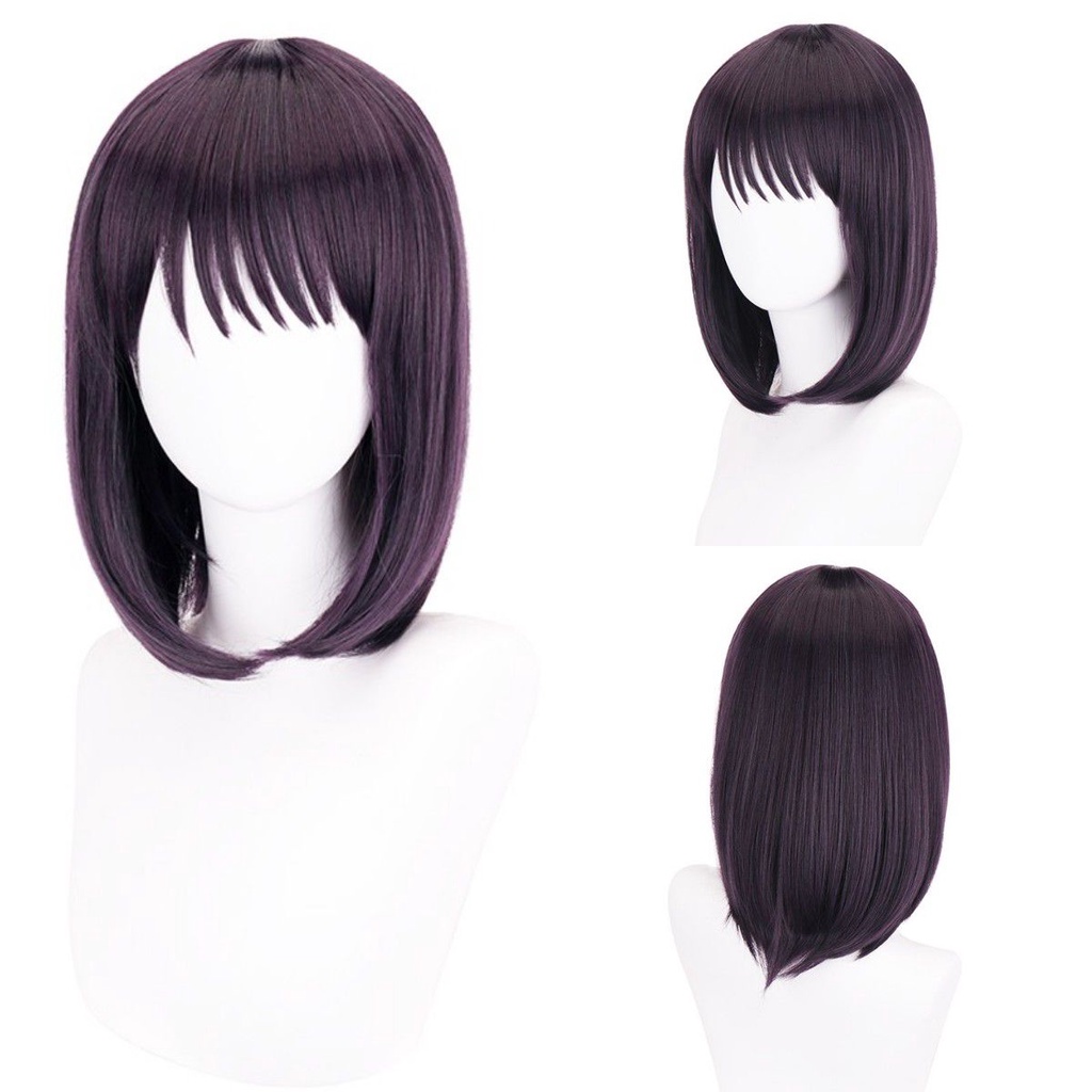 Anime Của Tôi Đầm Em Yêu Marin Kitagawa Tóc Giả Thẳng Tóc Ngắn Lolita Đạo Cụ Halloween Tím Tóc Giả Bé Gái Tặng