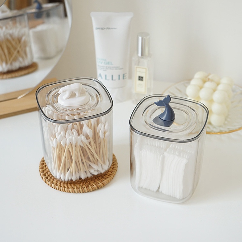 Hộp Đựng Tăm Bông / Bông Tẩy Trang Để Bàn Trong Suốt Sáng Tạo