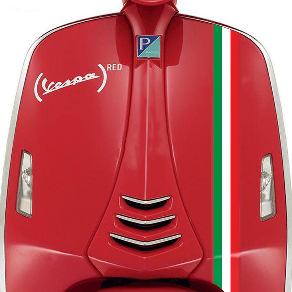 Miếng dán phía trước xe máy kiểu cờ nước Ý phản quang cho Piaggio Vespa LXV GTS 150 250 300 Super Sport