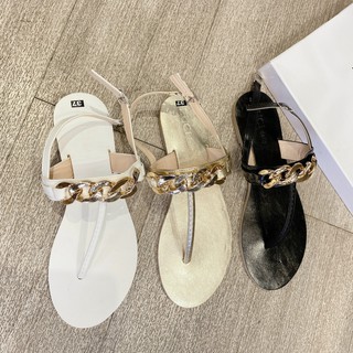 Sandal kẹp xỏ ngón quai T phối xích Siêu sang