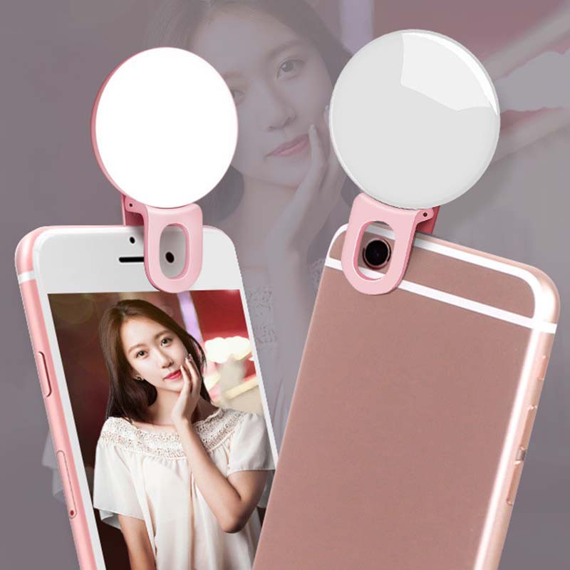 Đèn Led Tròn Kẹp Điện Thoại Hỗ Trợ Selfie Cho Iphone Xr Xs Max X 8 7 6s 6 Plus Samsung S10 S9 S8