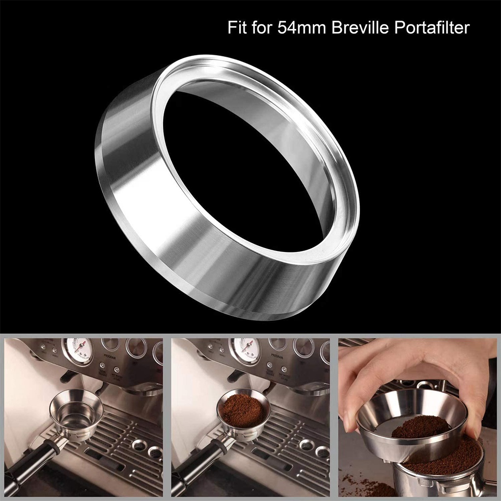 [house]Coffee Dosing Ring 304 Stainless Steel Coffee Dosing Funnel Replacement for 54mm Breville Portafilter