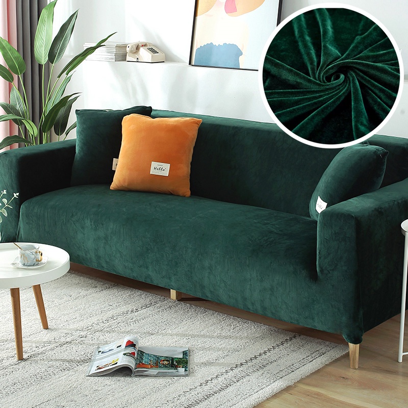 1 Vỏ Bọc Ghế Sofa Vải Nhung Co Giãn Hình Chữ L