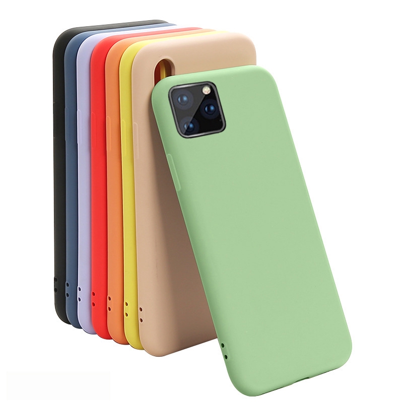 Ốp điện thoại TPU silicone màu trơn cho IPHONE 11 PRO MAX X XS XR