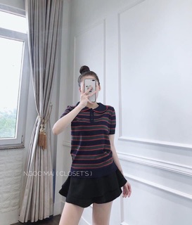 Áo len kẻ ngang