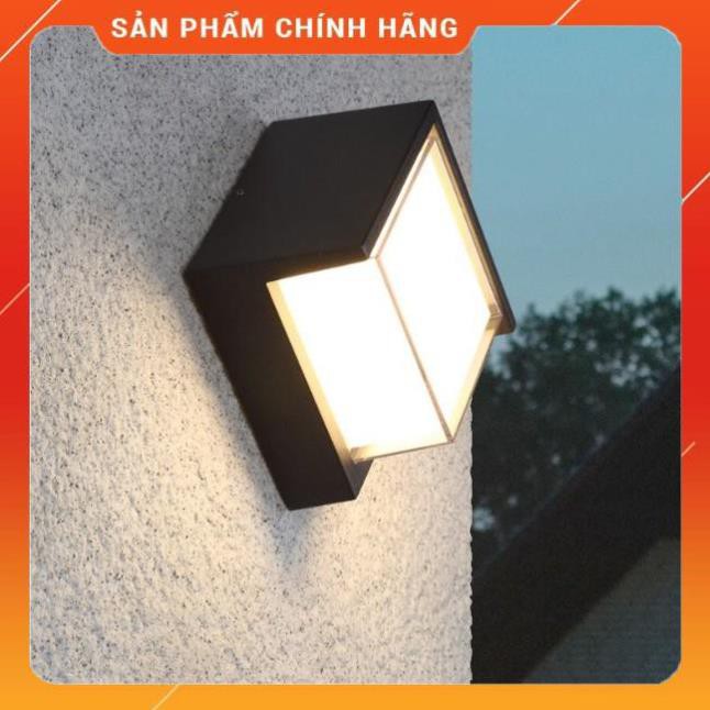 Đèn tường hình khối vuông đen dùng ngoài trời