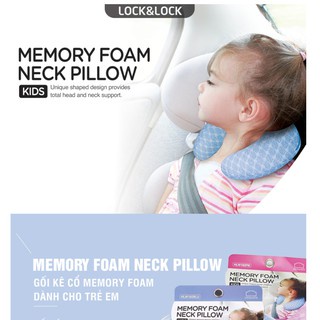 Gối Kê Cổ Memory Foam Lock&amp;Lock HLW182 Cho bé đi ô tô, máy bay, tàu hỏa (1-7 tuổi)