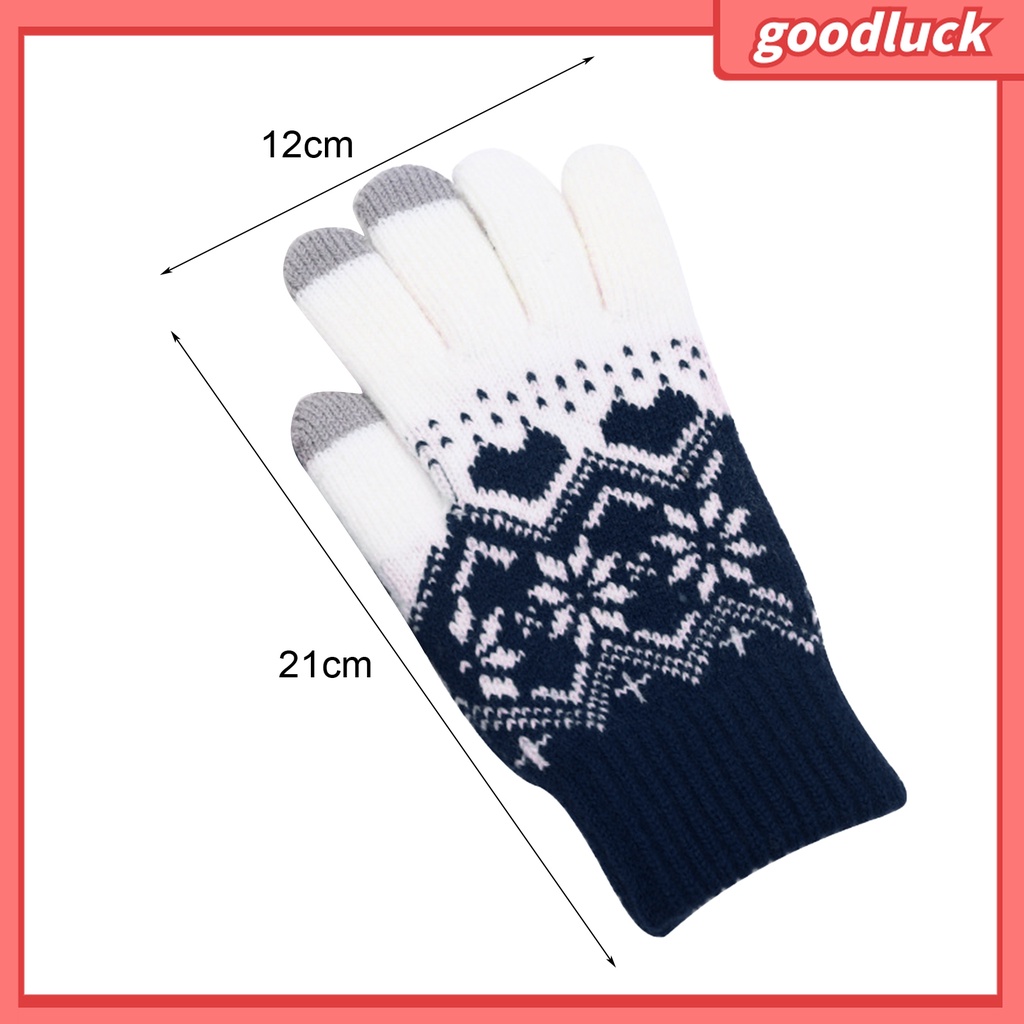 1 Đôi Găng Tay Dệt Kim Dày Dặn Chống Gió Thời Trang Thu Đông Cho Nữ