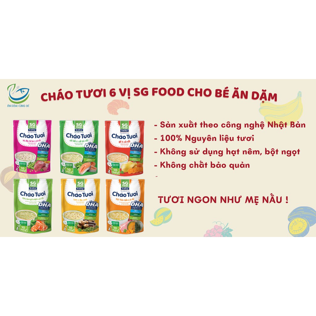Cháo tươi SG Food cho bé ăn dặm ngon bổ dưỡng 240g 89360 | BigBuy360 - bigbuy360.vn