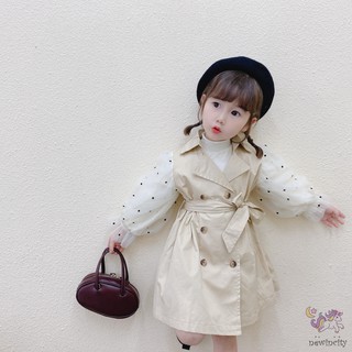 Đầm Dài Tay Họa Tiết Chấm Bi Cho Bé