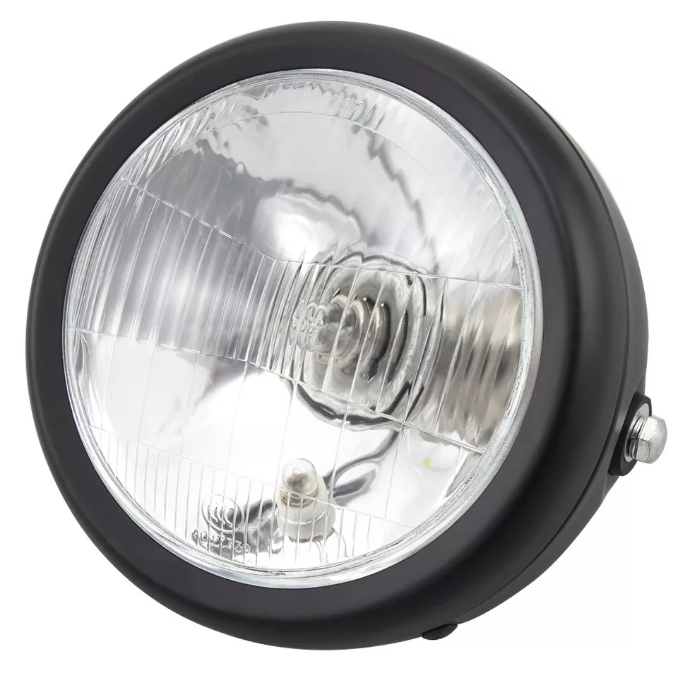 ĐÈN PHA ĐỘ CAFE RACER 💎 Gáo đèn tròn 6,5 inch, kính trắng,có đèn báo sương mù, chuyên độ GN125, CG125 , WIN, honda 67.