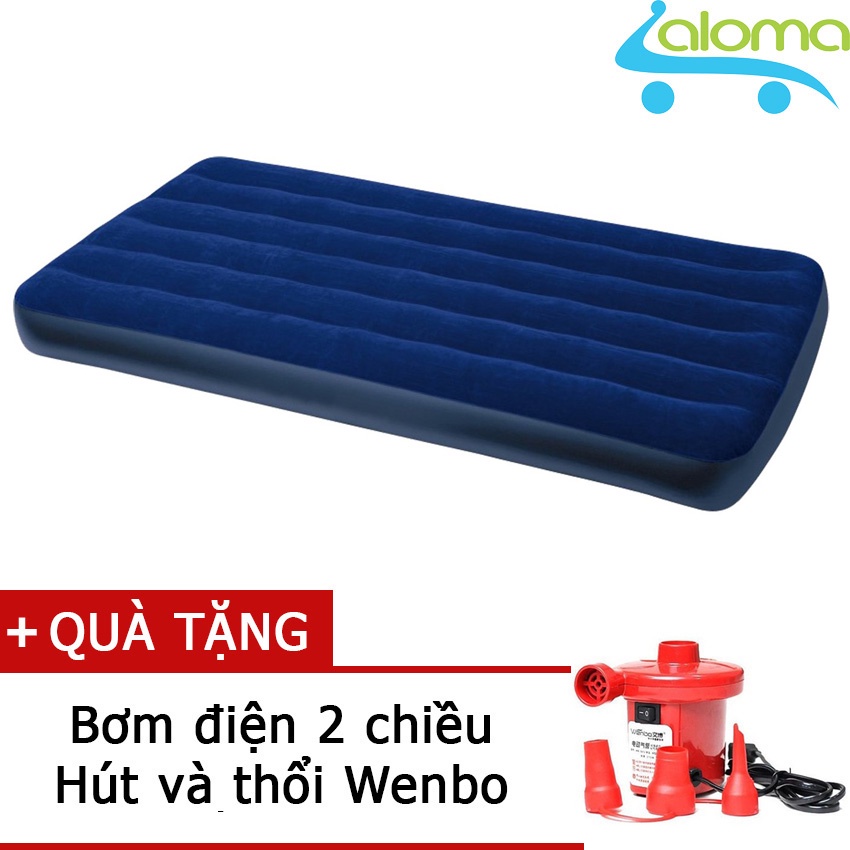 Đệm hơi cá nhân phủ nhung 1m 68757  kèm bơm điện