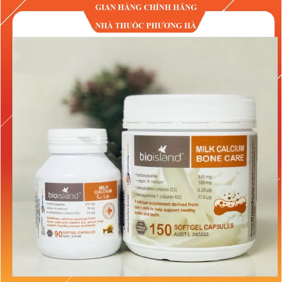 Viên Canxi sữa dạng viên Bioisland Milk Calcium Bone Care &amp; Bioisland Milk Calcium Bone Care (ÚC)