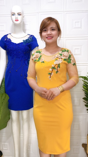 Đầm trung niên dự tiệc cho mẹ, sang trọng, tôn dáng, giấu bụng đủ size