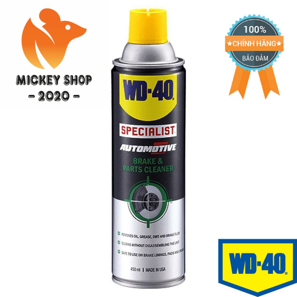 [CHUYÊN DỤNG] Dung dịch làm sạch cụm thắng phanh xe máy, ôtô WD-40 Brake &amp; Parts Cleaner 450ml