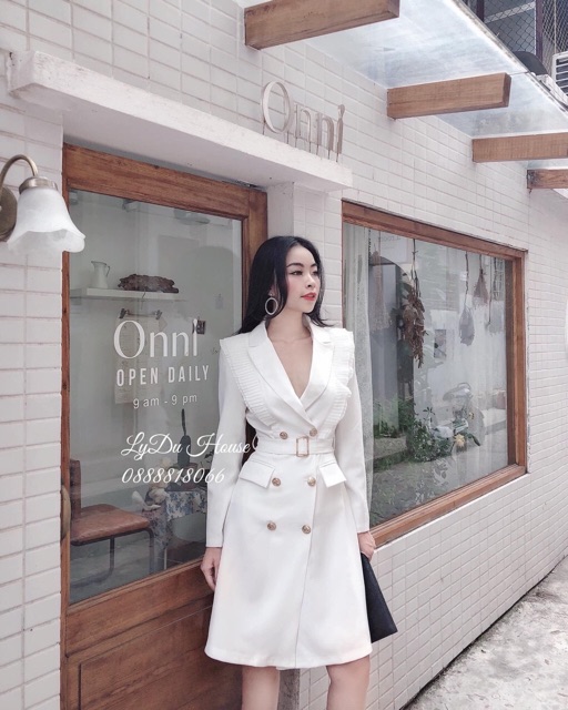 Đầm vest viền bèo dập ly (hình thật+video) | BigBuy360 - bigbuy360.vn