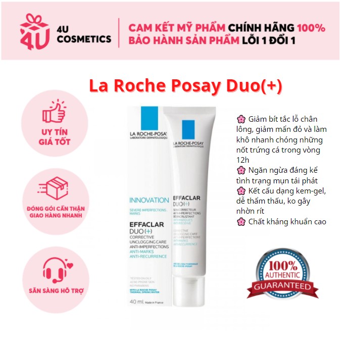 Kem dưỡng ngừa thâm và mụn La Roche-Posay Effaclar Duo+