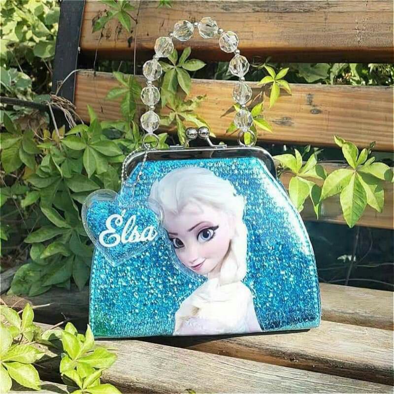 Túi elsa cho bé chuẩn hãng kèm quai ngắn đính hạt siêu xinh