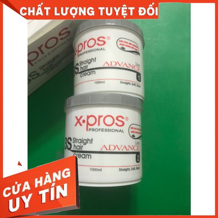 [chính hãng] kem duỗi , kem ép tóc x.pros 3s 1000ml x 2 ép  thẳng tóc bóng mượt  phục hồi hư tổn  chuyên dành cho salon