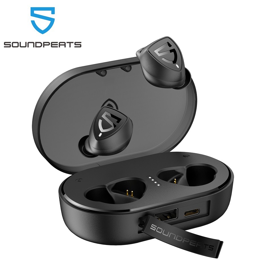 SoundPEATS Trueshift 2 Bluetooth 5.0 True Wireless Earbuds in-Ear Earphones Waterproof Type-C Sports Headset Large Power Bank