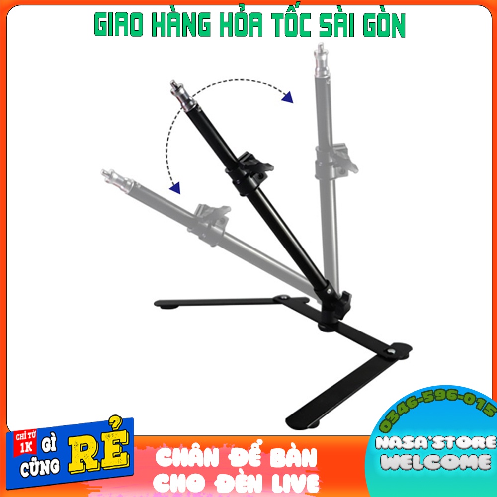 Chân đèn live gấp gọn chân đế vũng chắc hỗ trỡ chụp hình quay clip đập hộp sản phẩm nhỏ