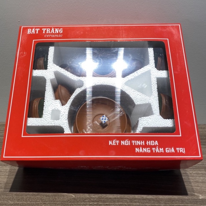 💥SALE-SỐC💥Bộ Ấm Chén Đất Nung - Hàng Tử Sa Bát Tràng Kèm Hộp Quà Sang Trọng💥Họa Tiết Hoa Anh Đào - ACBT06A
