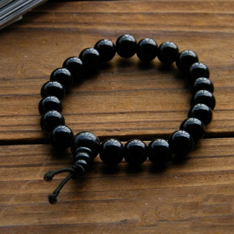 Vòng Tay Chuỗi Hạt Đá Obsidian Nhân Tạo Thời Trang Cho Cặp Đôi