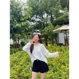 Áo sơ mi nữ form rộng, LUCETFASHION Comin Shirt, áo sơ mi nữ dài tay