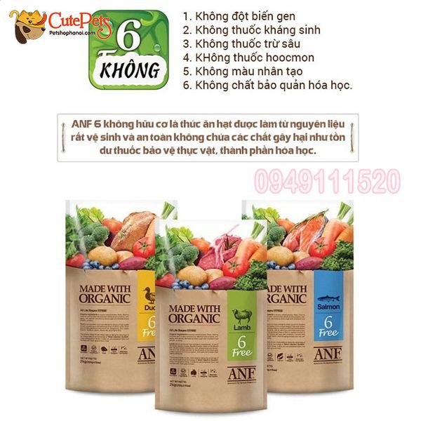 Thức ăn cho chó ANF 6 Free Dog 400g hạt hữu cơ - Phụ kiện thú cưng Hà Nội