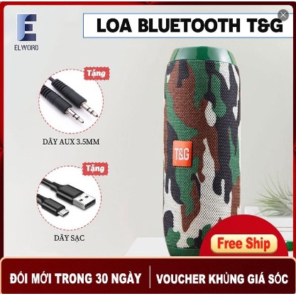 Loa Bluetooth T&G, hỗ trợ thẻ nhớ TF+ Jack AUX 3.5mm+ USB+ Bluetooth, Công suất 10W, chống thấm nước, chống sốc, âm than