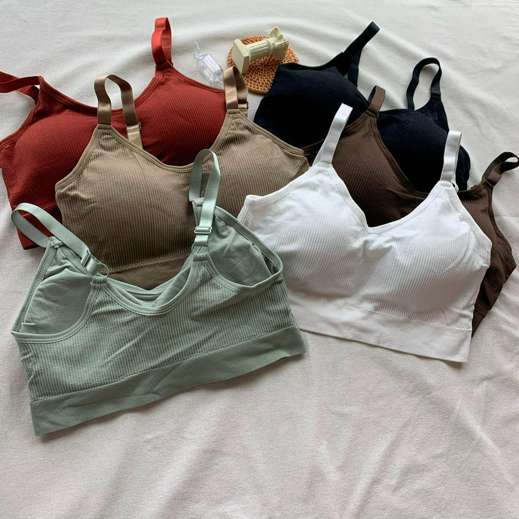 Xiaozhainv Áo Ngực Thể Thao Phong Cách Hàn Quốc Màu Sắc Ngẫu Nhiên Cho Nữ