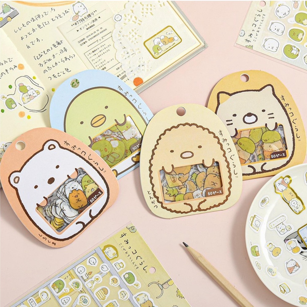 Hình dán sticker cute mini, nhãn dán con vật chống nước