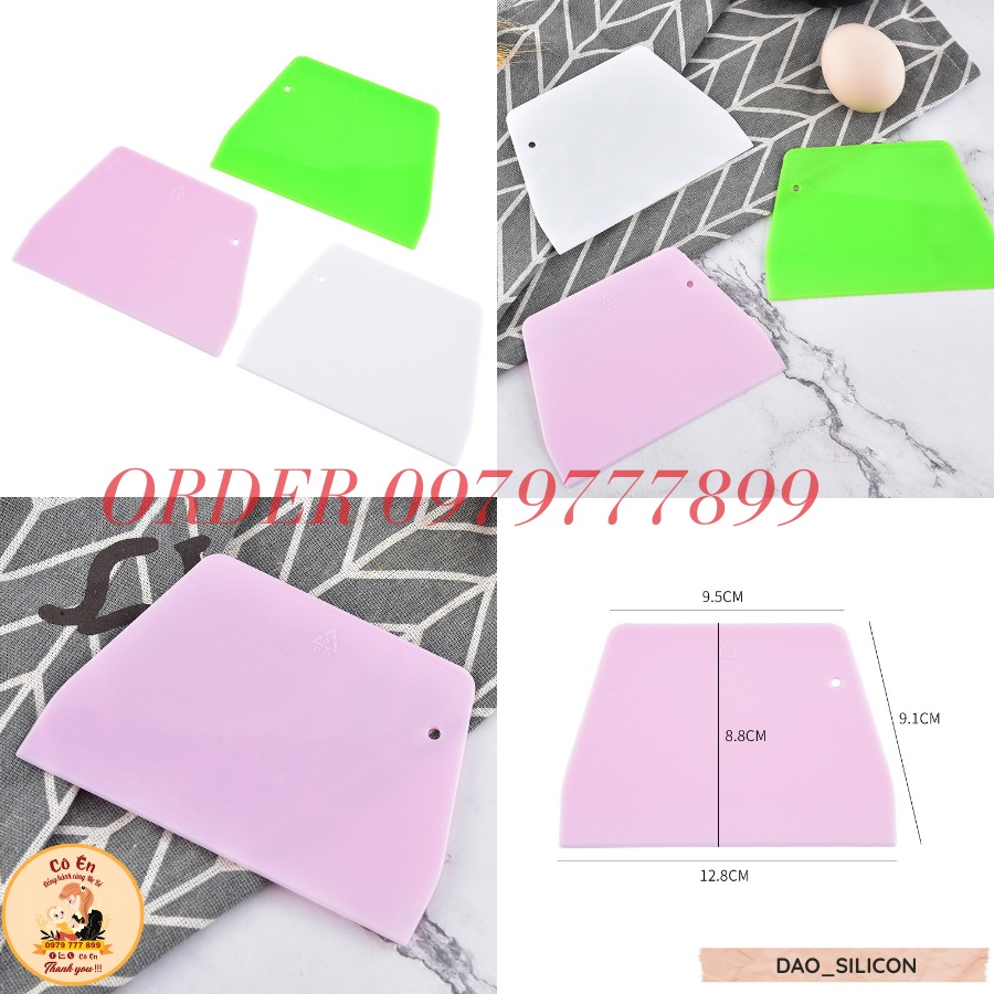 Dao cắt bột silicon loại chắc chắn, cao cấp dùng làm bánh, trang trí bánh kem, nạo bột