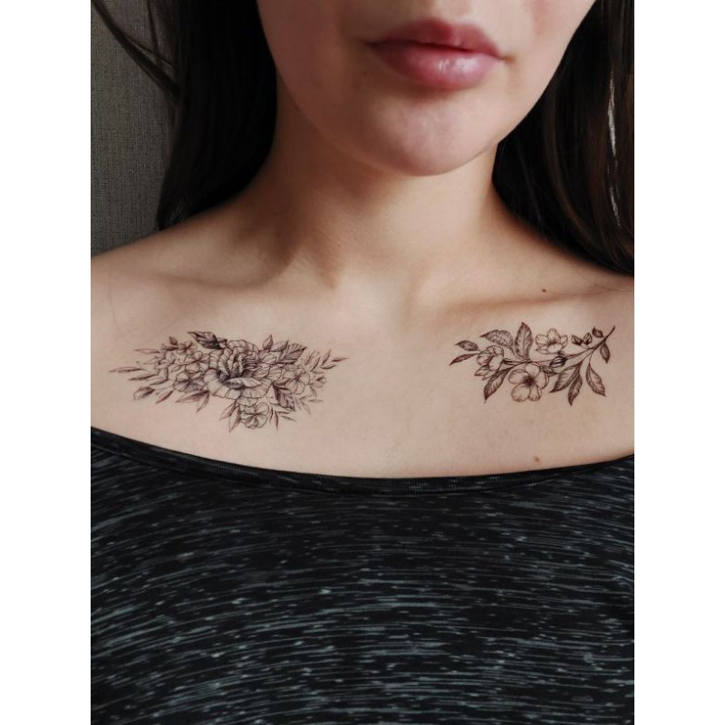 Hình xăm hoa nghệ thuật size 15×21cm Th386. Boss tatoo - xăm dán tạm thời