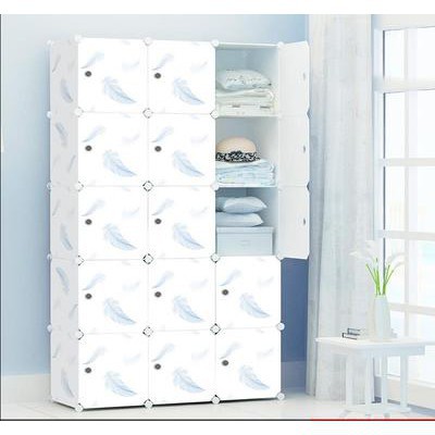 Tủ nhựa ghép 15 ô đa năng sâu 47cm size lớn hình Lông Vũ