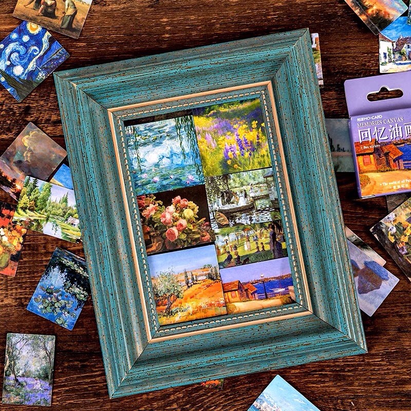 Sticker dán hoạt tiết tranh VanGogh và ClaudeMonet
