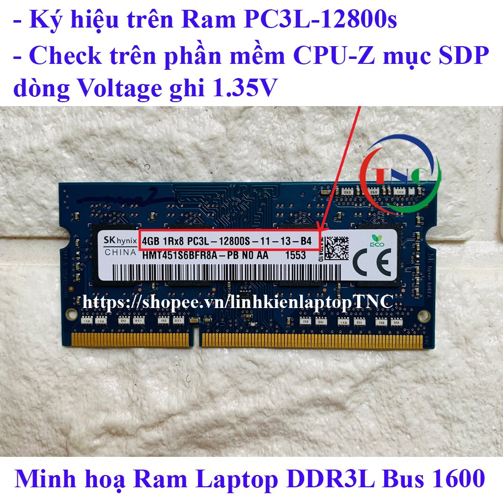 RAM Laptop 4Gb DDR3 cũ tháo máy BUS 1333 1600 (Ram Laptop PC3-4G cũ)